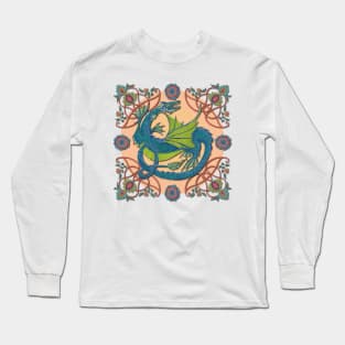 Celtic Medieval Water Dragon Long Sleeve T-Shirt